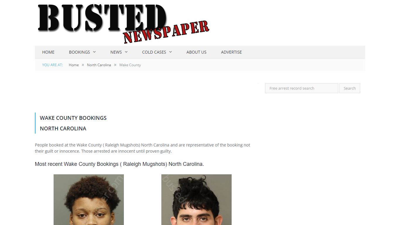 Wake County, NC ( Raleigh NC ) Mugshots - BUSTEDNEWSPAPER.COM